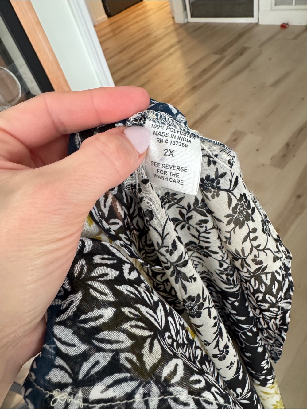Anthropologie Patchwork Floral Maxi Dress Tunic Top Yellow, Blue, Black, White - Picture 8 of 8